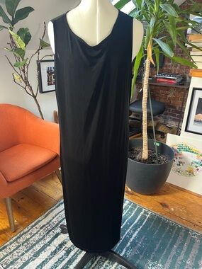 Drapey minimalist black dress